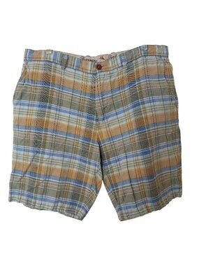 Tommy Bahama Mens 36 Plaid 55% Linen 45% Tencel Golf Shorts READ #I-1